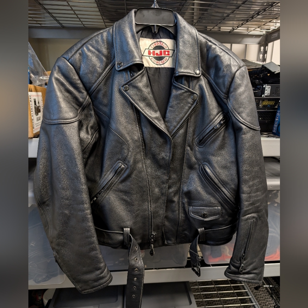 HJC Cirotech riding jacket black leather men
